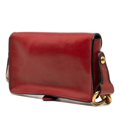 Dior D-Bee Crossbody Shoulder Bag Red Leather — view 2