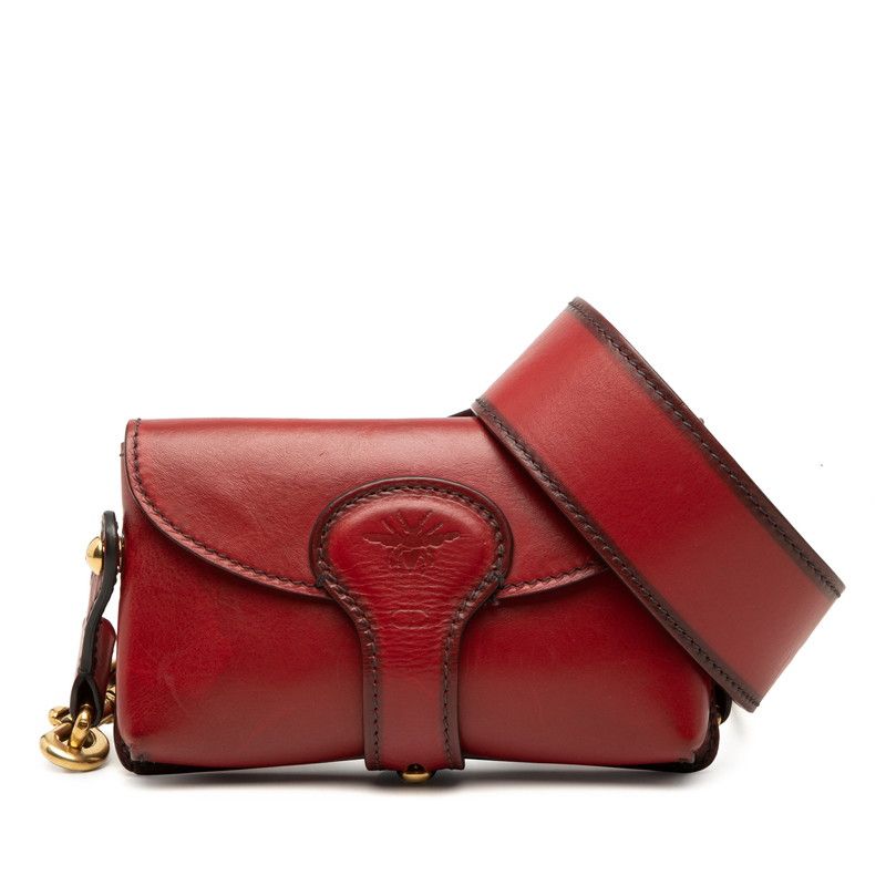 Dior D-Bee Crossbody Shoulder Bag Red Leather