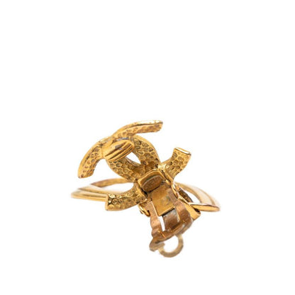 Chanel 96P CC Logo Vintage Teardrop Earrings 96 Gold Plated — view 3