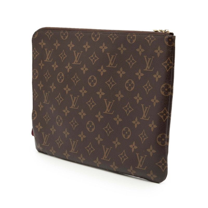 Louis Vuitton Monogram Etui Voyage GM Clutch Brown Fuchsia — view 2