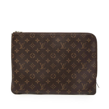 Louis Vuitton Monogram Etui Voyage GM Clutch Brown Fuchsia