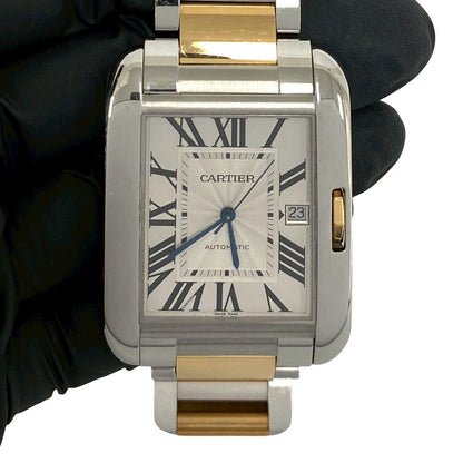 Cartier Tank Anne Gray XL Stainless Steel Automatic Watch Silver Gold — view 4