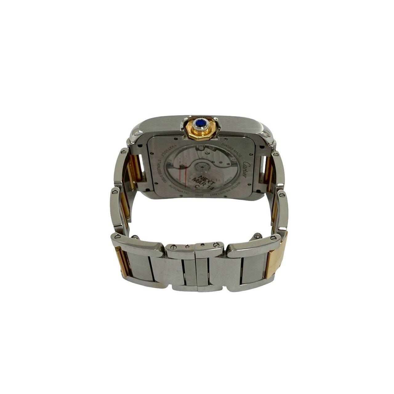 Cartier Tank Anne Gray XL Stainless Steel Automatic Watch Silver Gold — view 8