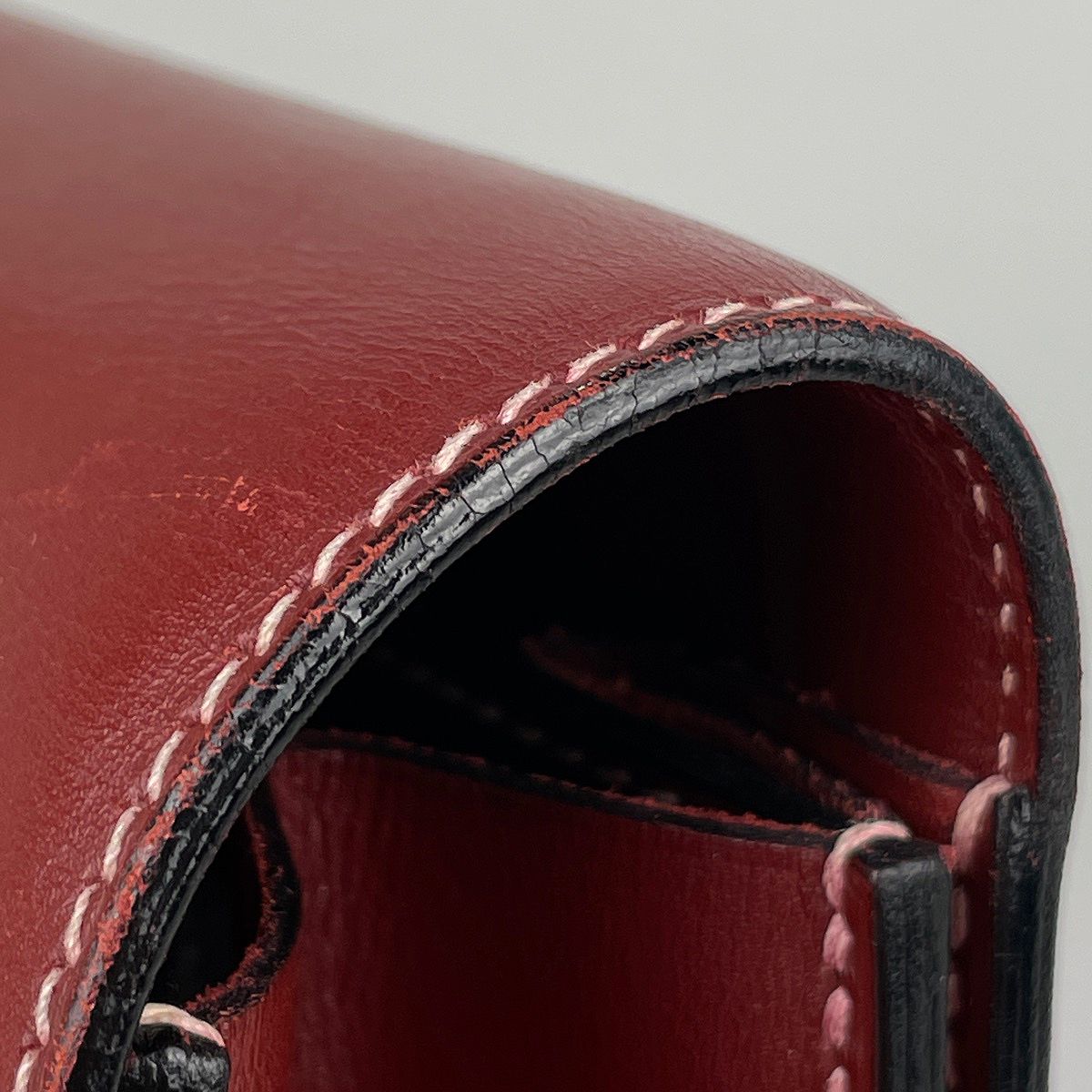 Hermes Kelly Depeches 38 Briefcase Business Box Calf Rouge Ache — view 5