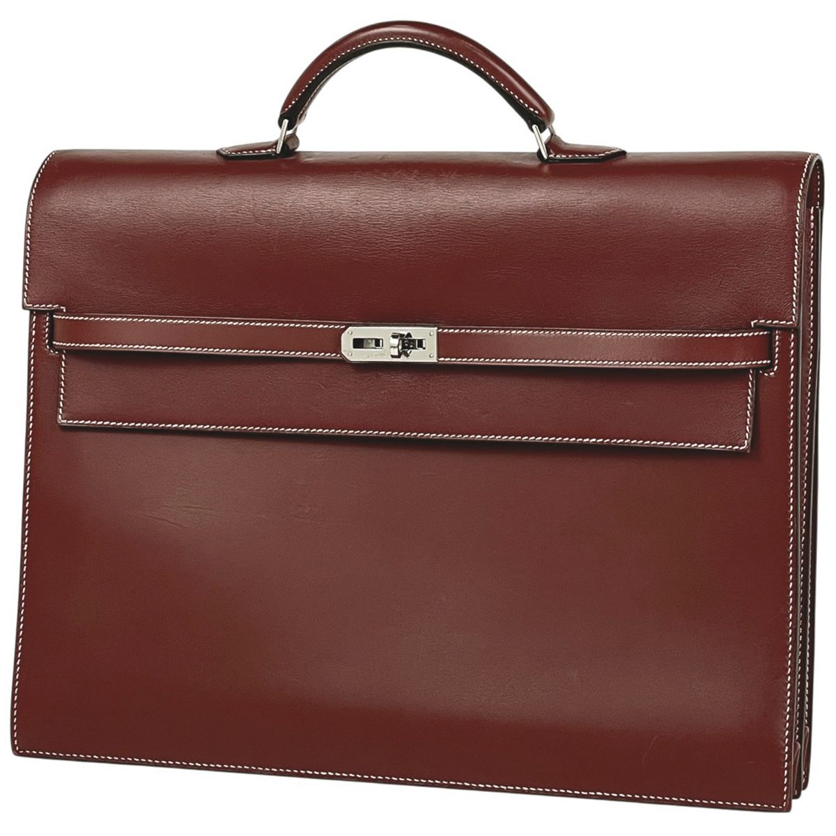 Hermes Kelly Depeches 38 Briefcase Business Box Calf Rouge Ache