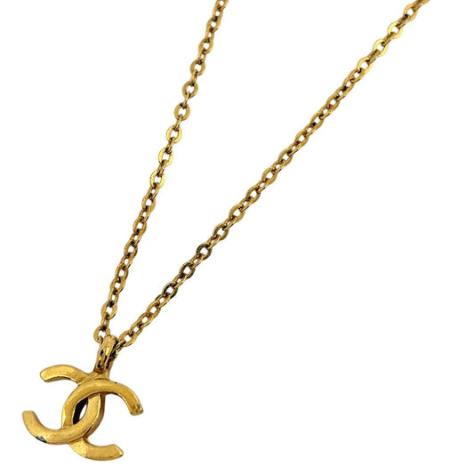 Chanel CC Logo Necklace Gold Plated
