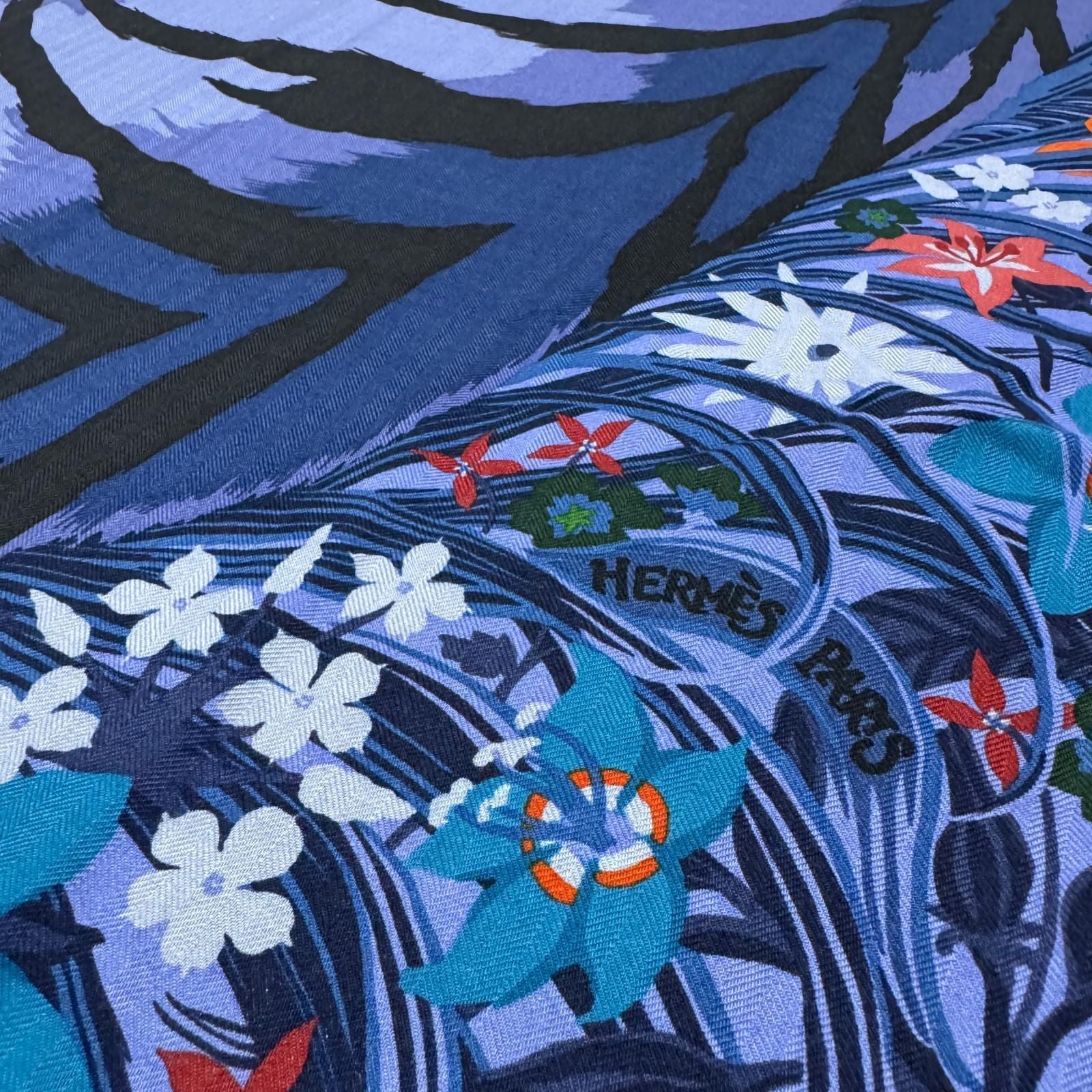 Hermes Carre Tiger Alice Charley Shawl Scarf — view 4