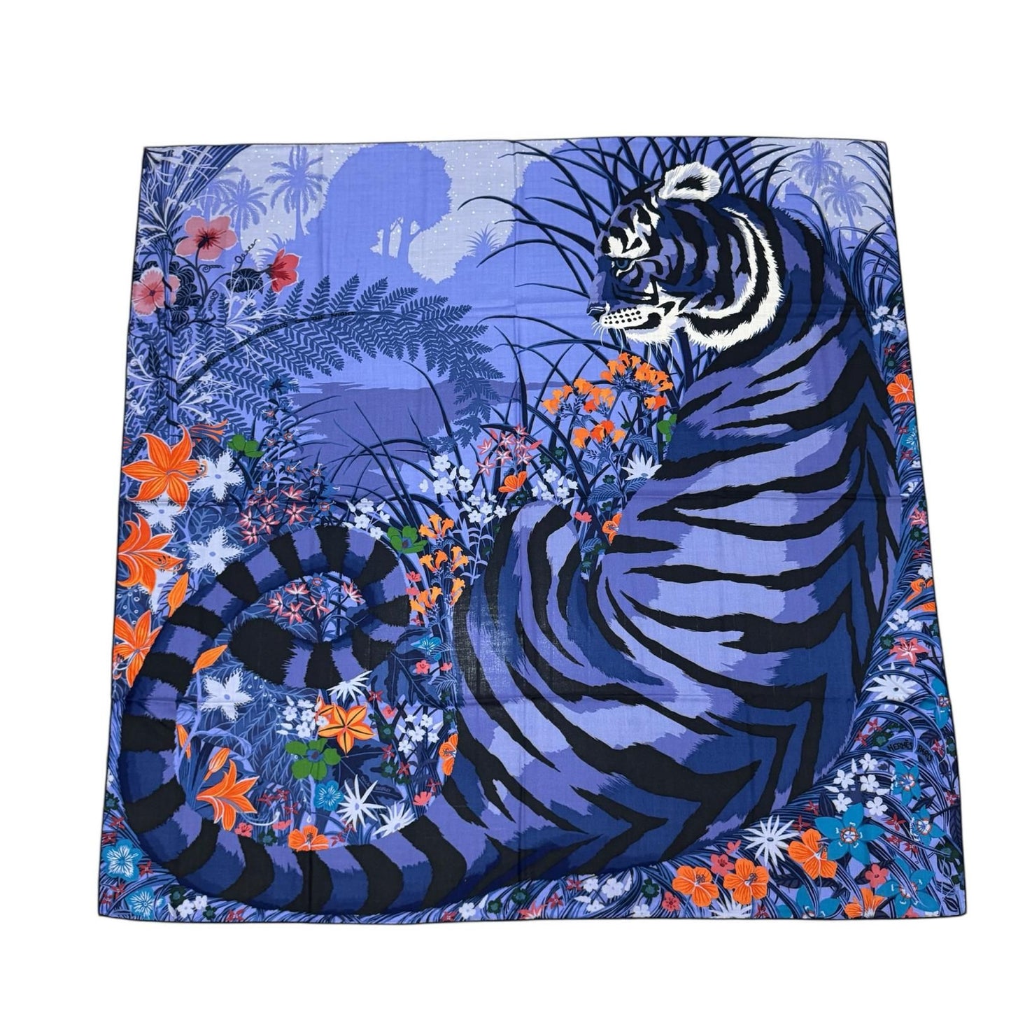 Hermes Carre Tiger Alice Charley Shawl Scarf — view 2