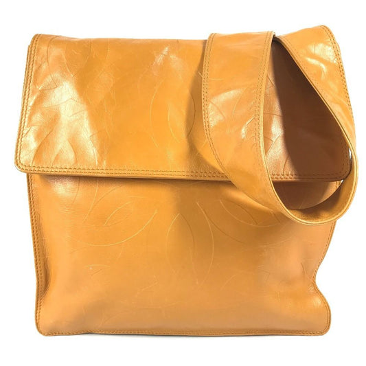 Chanel Shoulder Bag CC Logo All Over Pattern Leather Orange