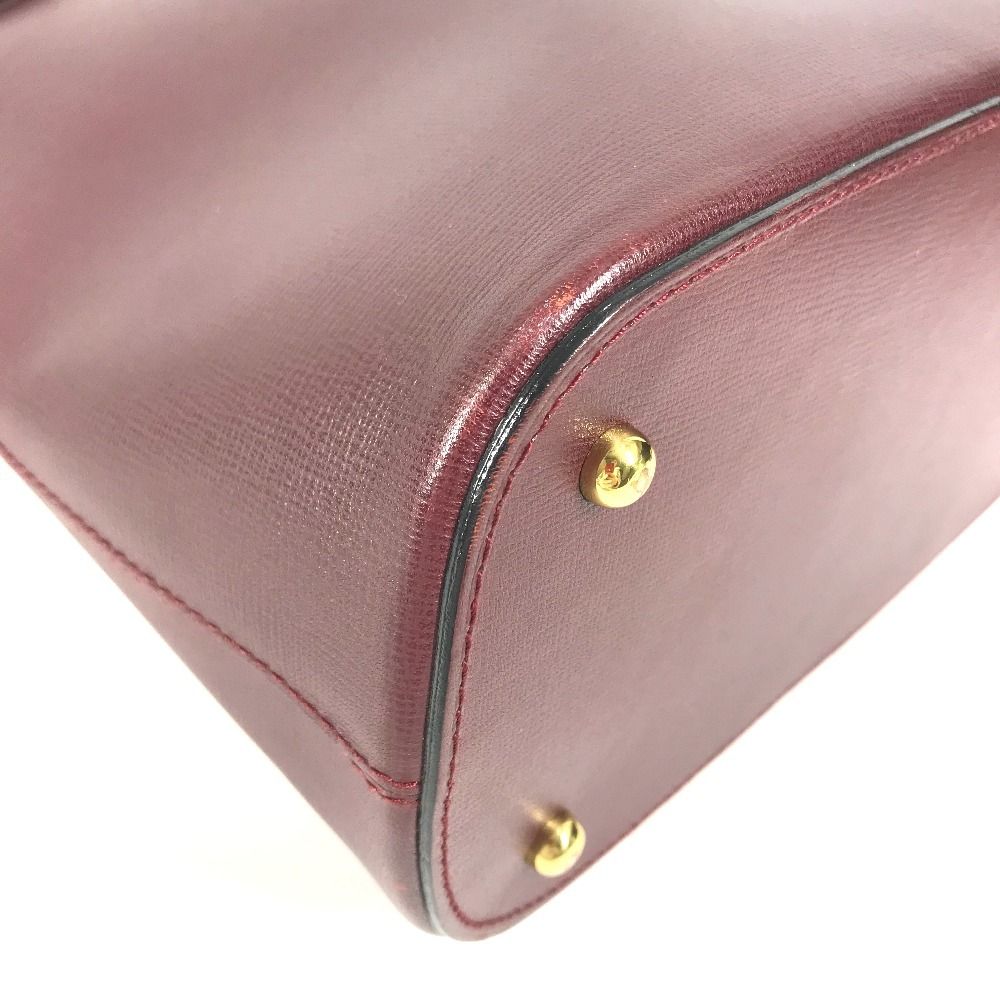 Cartier Shoulder Bag Logo Leather Bordeaux — view 7