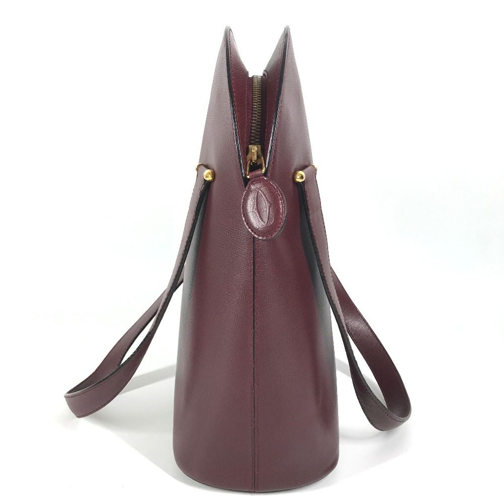Cartier Shoulder Bag Logo Leather Bordeaux — view 3