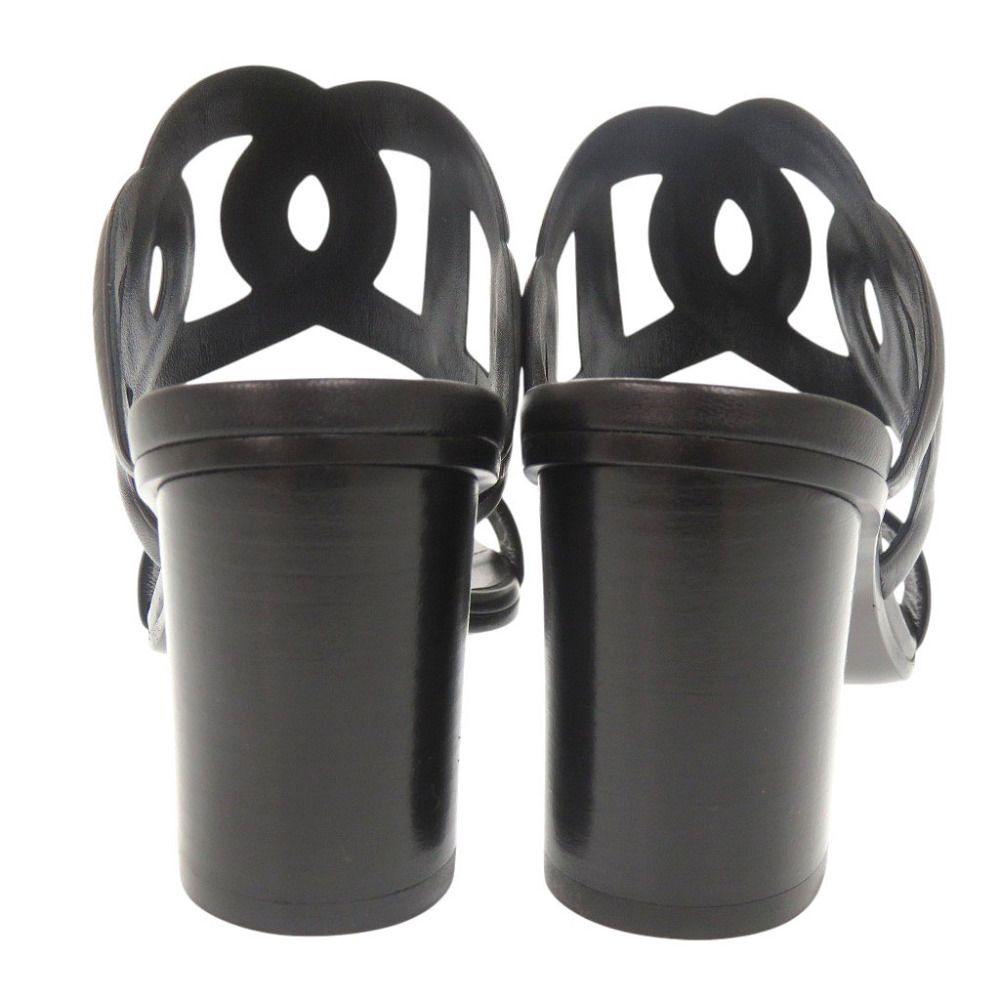 Hermes Lipari 70 Nappa Black Sandals 38.5 — view 4