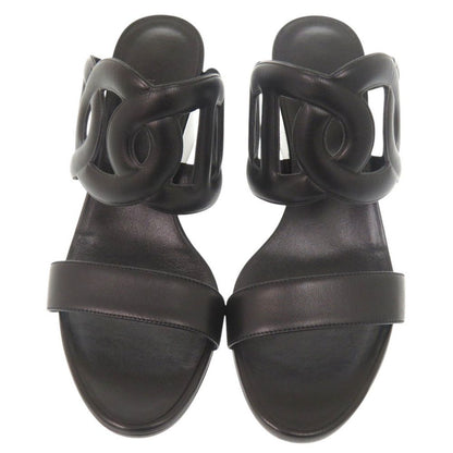 Hermes Lipari 70 Nappa Black Sandals 38.5 — view 3