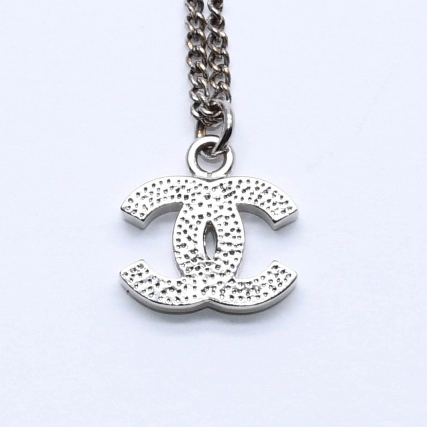 Chanel Necklace CC Logo Rhinestone Silver 11 — view 8