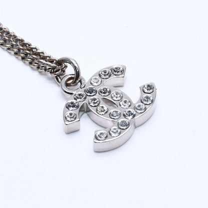 Chanel Necklace CC Logo Rhinestone Silver 11 — view 4