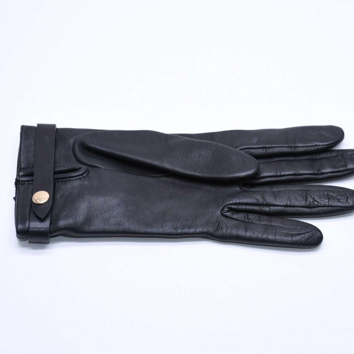 Louis Vuitton Gloves Black Lambskin Leather Gold — view 7