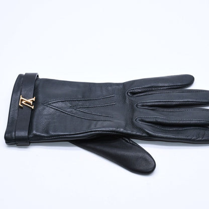Louis Vuitton Gloves Black Lambskin Leather Gold — view 5