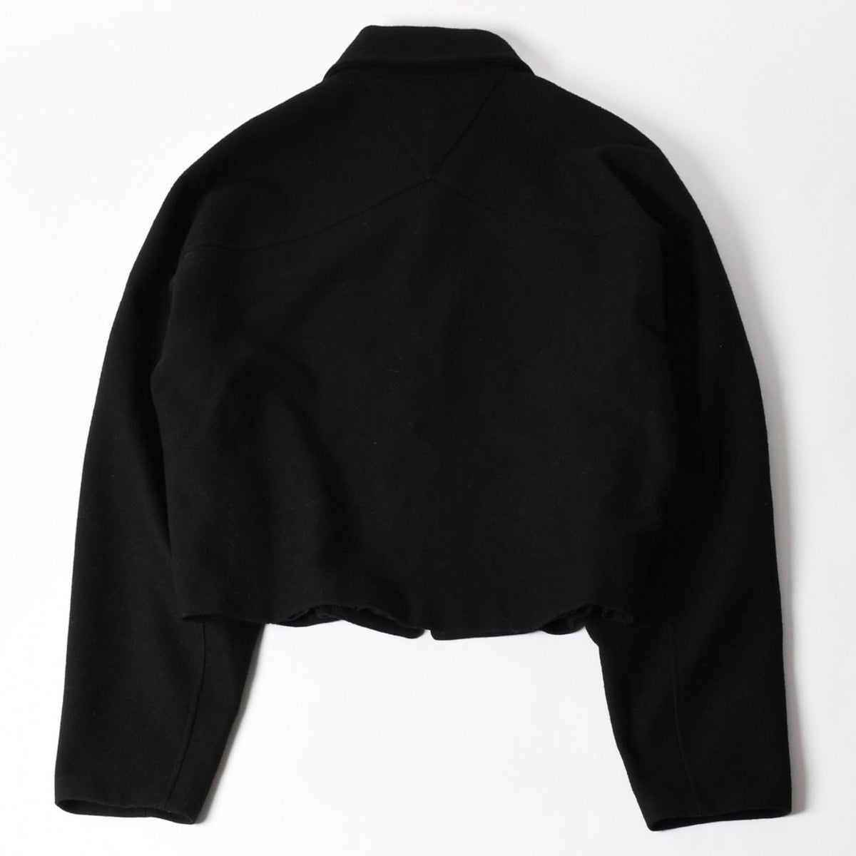 Bottega Veneta Wool Jacket Cropped Zip Up Black Silver — view 2