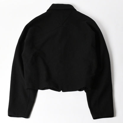 Bottega Veneta Wool Jacket Cropped Zip Up Black Silver — view 2