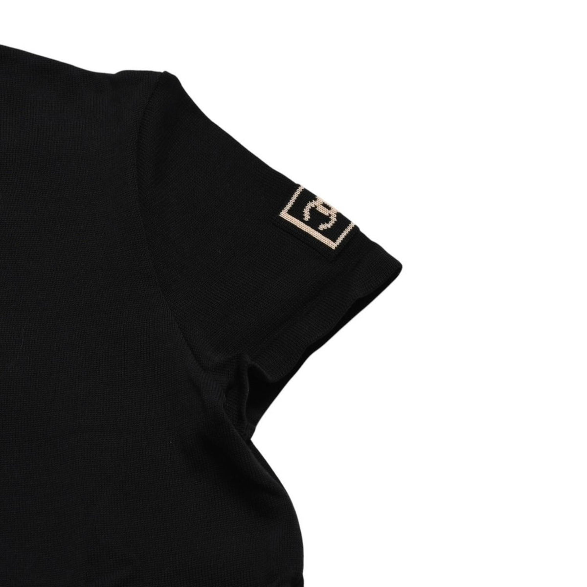 Chanel Knit Short Sleeve Top T-Shirt CC Logo Cotton Black Sweater — view 4