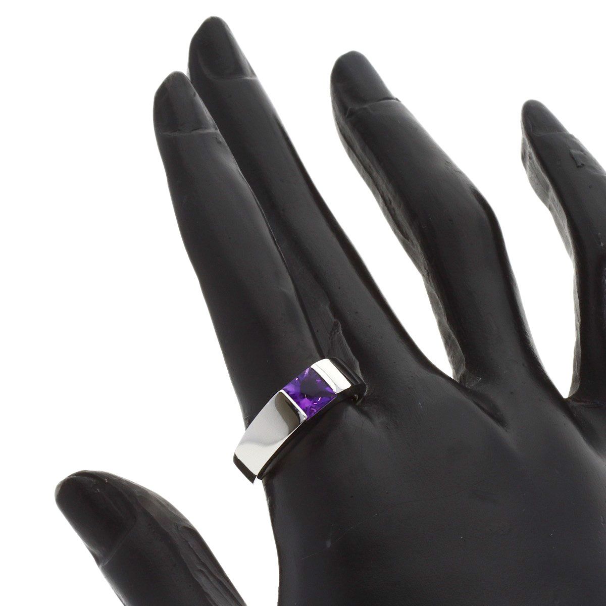 Cartier Tank Ring Amethyst 57 18K White Gold — view 6