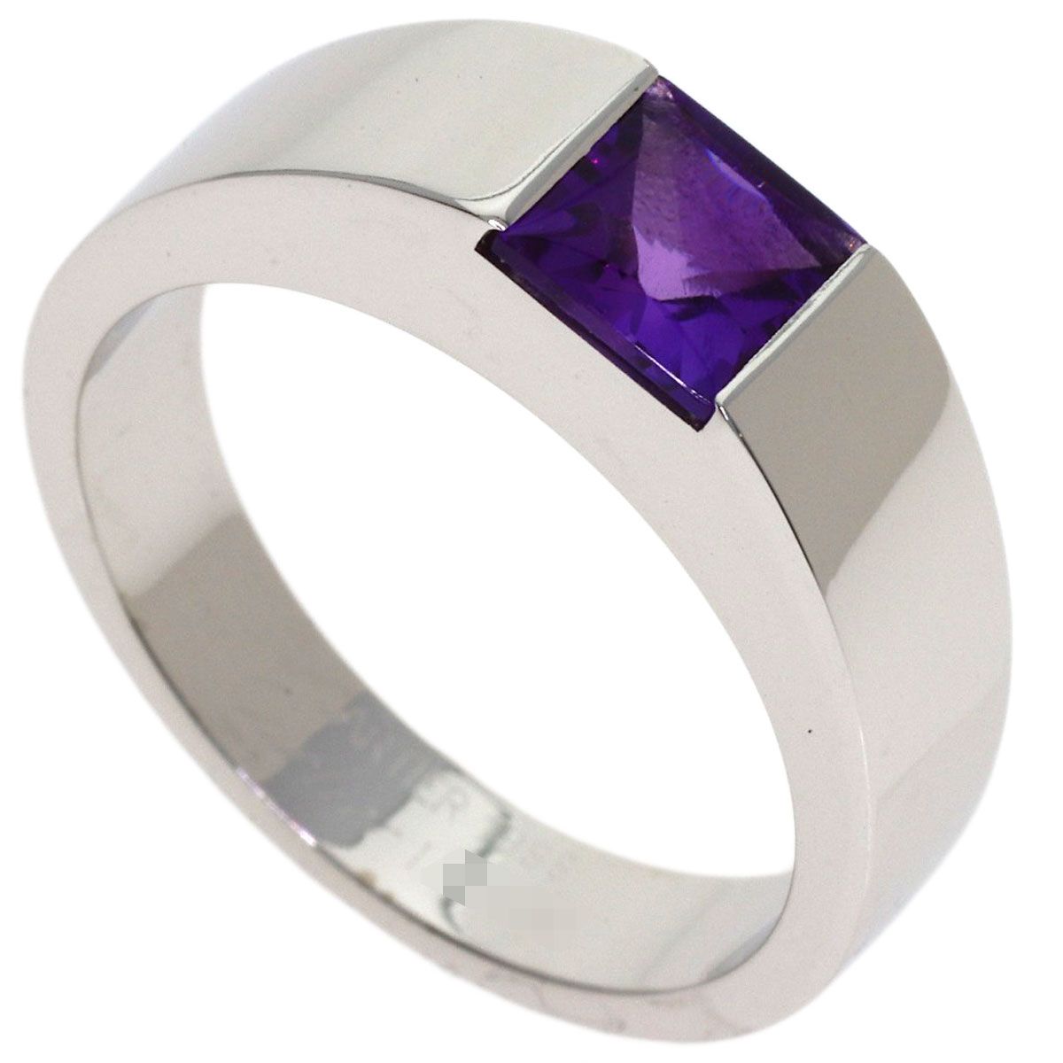 Cartier Tank Ring Amethyst 57 18K White Gold