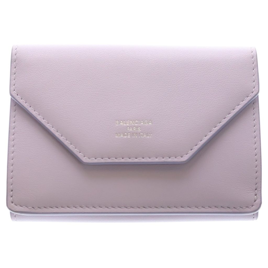 Balenciaga Envelope Leather Compact Wallet Trifold Purple