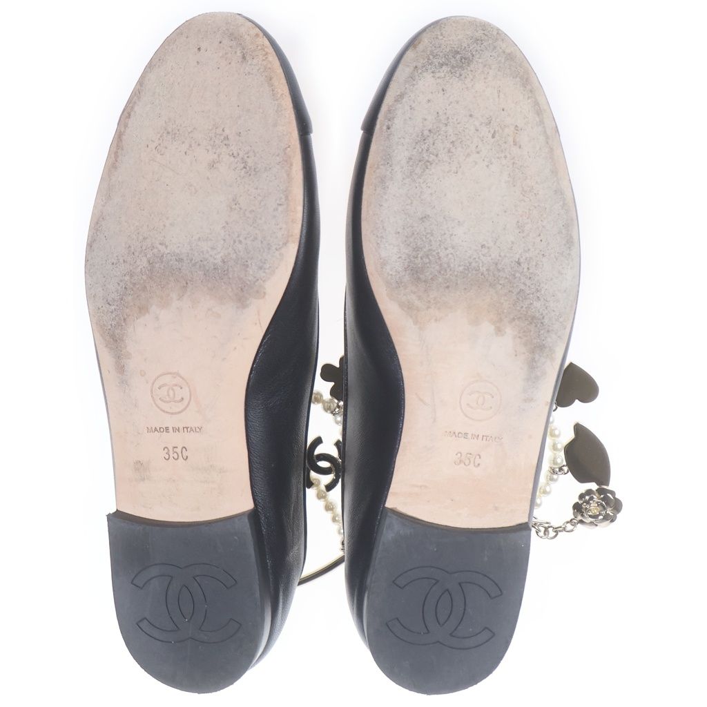 Chanel Ballerina CC Logo Charm Flat Pumps Black — view 5