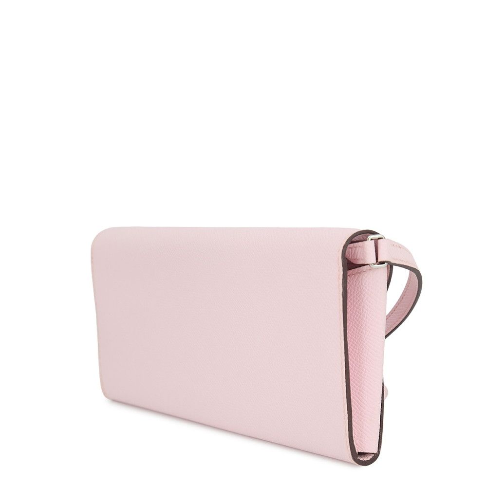 Hermes Wallet Chaine D'Ancre To Go Rose Darling Silver Epsom — view 2