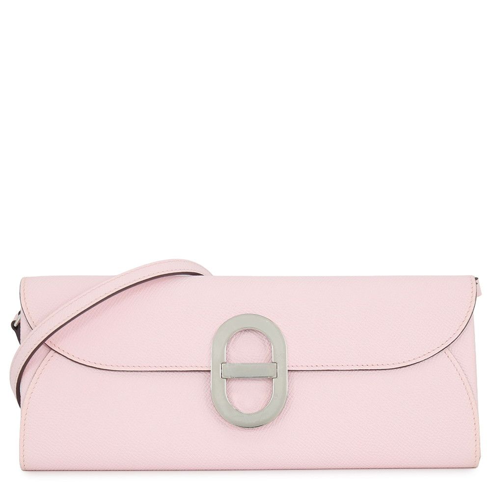 Hermes Wallet Chaine D'Ancre To Go Rose Darling Silver Epsom