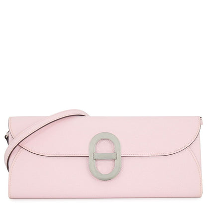 Hermes Wallet Chaine D'Ancre To Go Rose Darling Silver Epsom