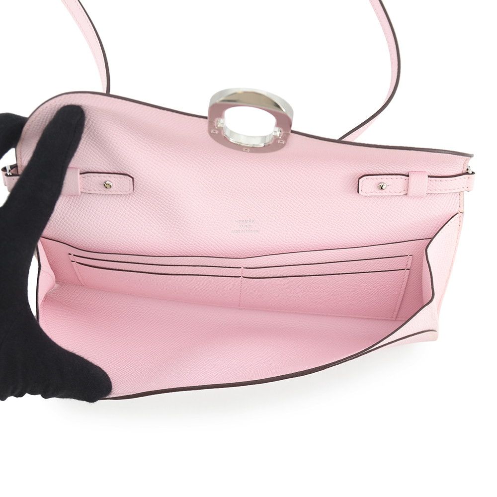 Hermes Wallet Chaine D'Ancre To Go Rose Darling Silver Epsom — view 6