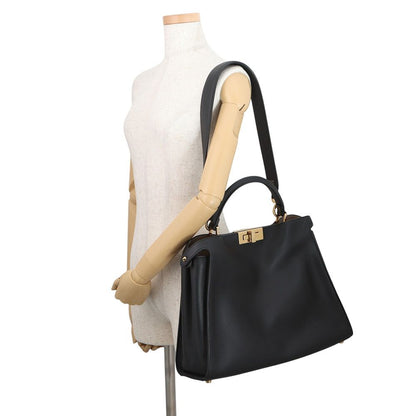 Fendi Peekaboo Essential Leather 2-Way Shoulder Bag Black — view 5