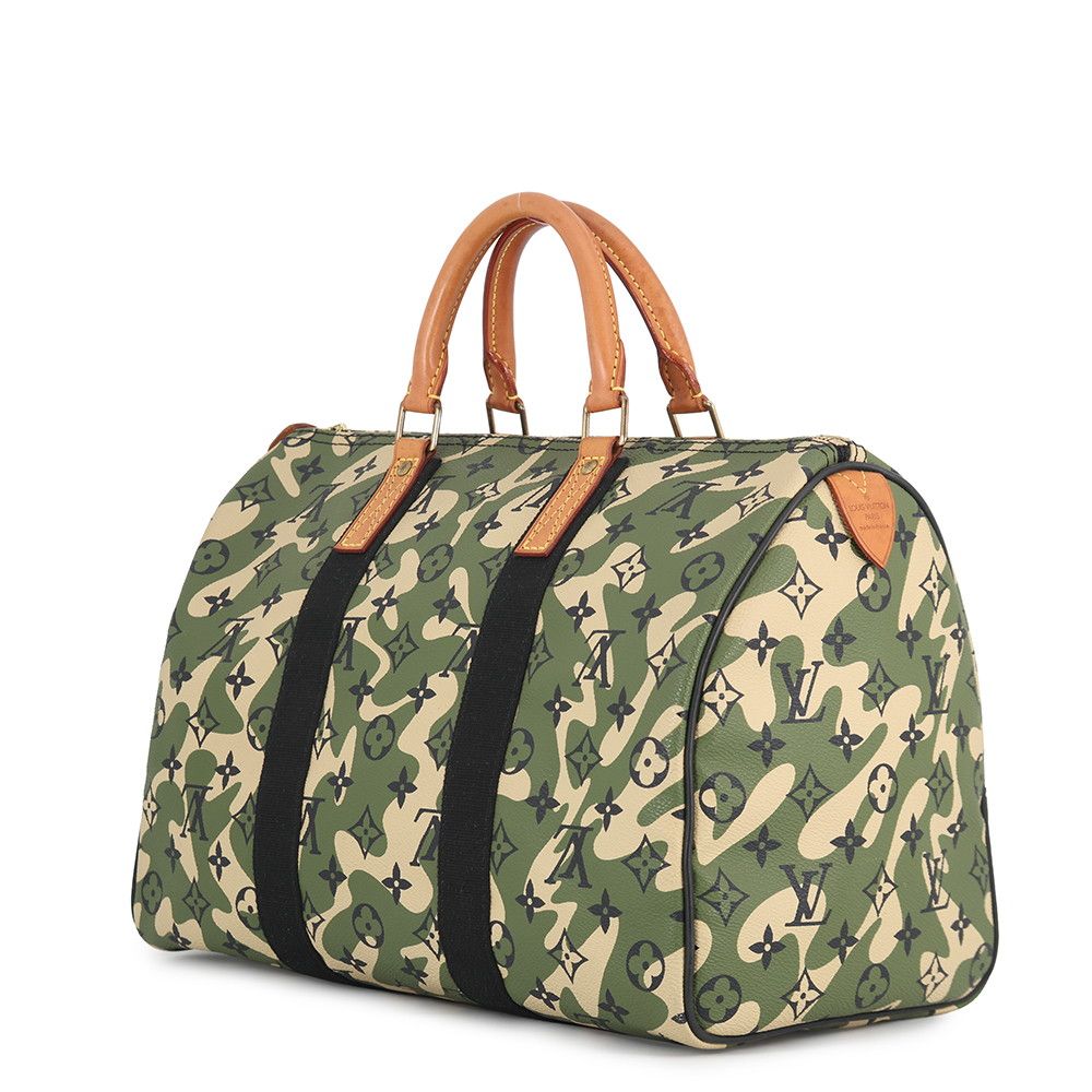 Louis Vuitton Handbag Monogram Flag Speedy 35 Camouflage Khaki Takashi Murakami — view 2