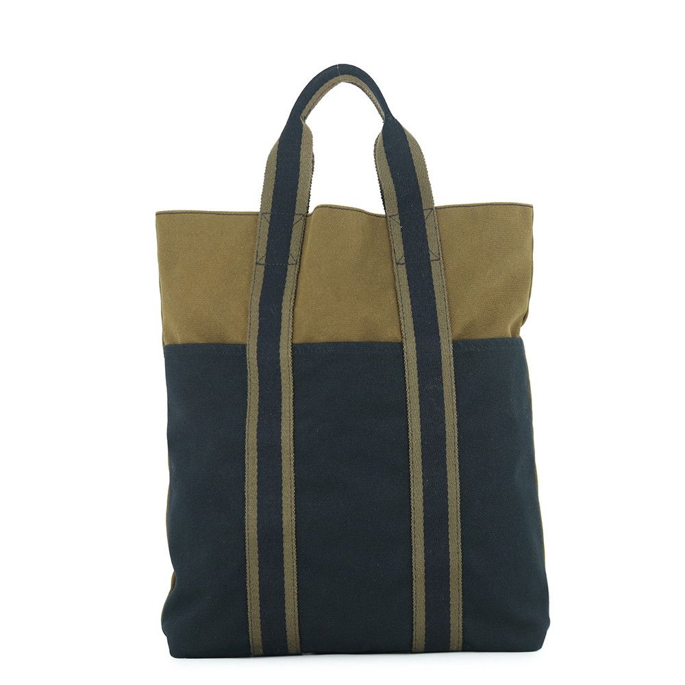 Hermes Tote Bag Fourre Tout Cabas Green Black Canvas