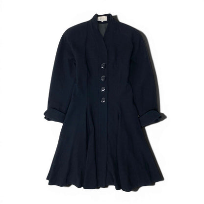 Dior Eg8 Miss a Line Flare Coat M Black Wool — view 2