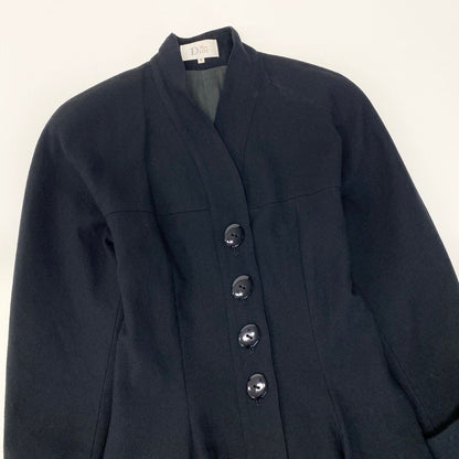 Dior Eg8 Miss a Line Flare Coat M Black Wool — view 5