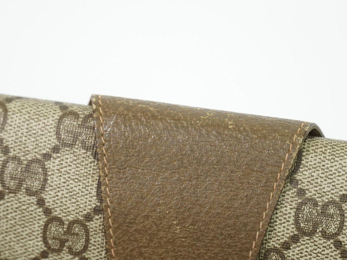 Gucci Vintage Sherry Line GG Supreme Clutch Beige — view 7