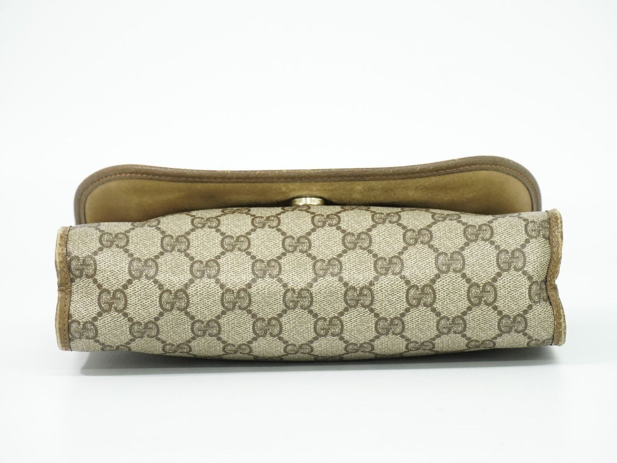 Gucci Vintage Sherry Line GG Supreme Clutch Beige — view 3