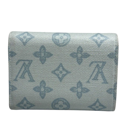 Louis Vuitton Monogram Blue Gold Canvas Leather Trifold Wallet — view 2