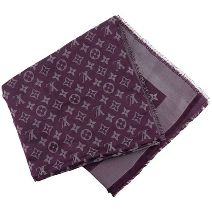 Louis Vuitton Monogram Shine Silk Purple Shawl Scarf — view 3