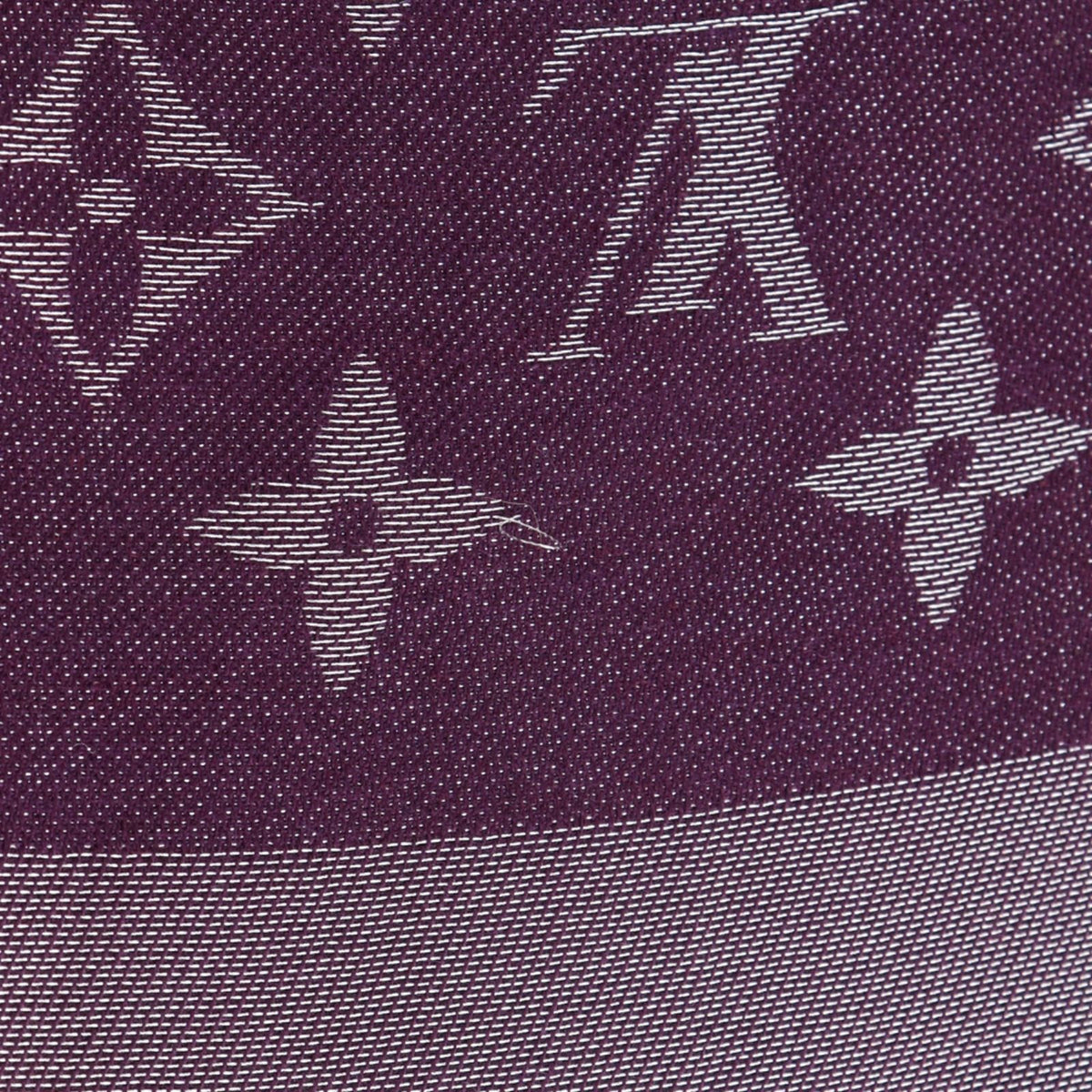 Louis Vuitton Monogram Shine Silk Purple Shawl Scarf — view 4