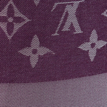 Louis Vuitton Monogram Shine Silk Purple Shawl Scarf — view 4