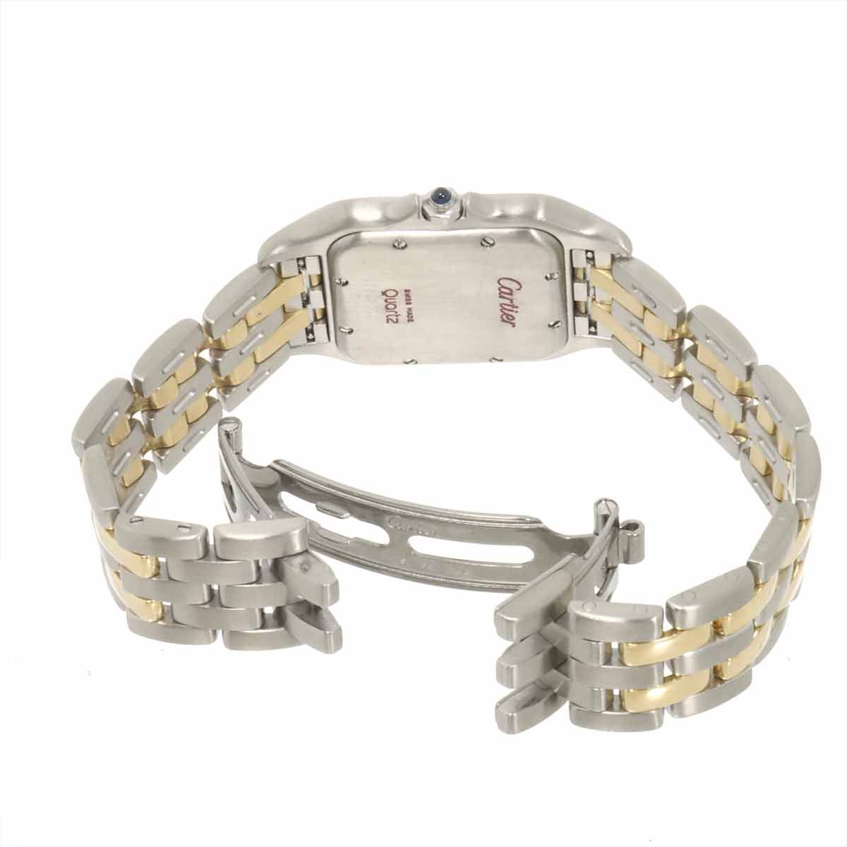 Cartier Panthere MM 2 Row Date Boys Watch Ivory YG Quartz — view 4