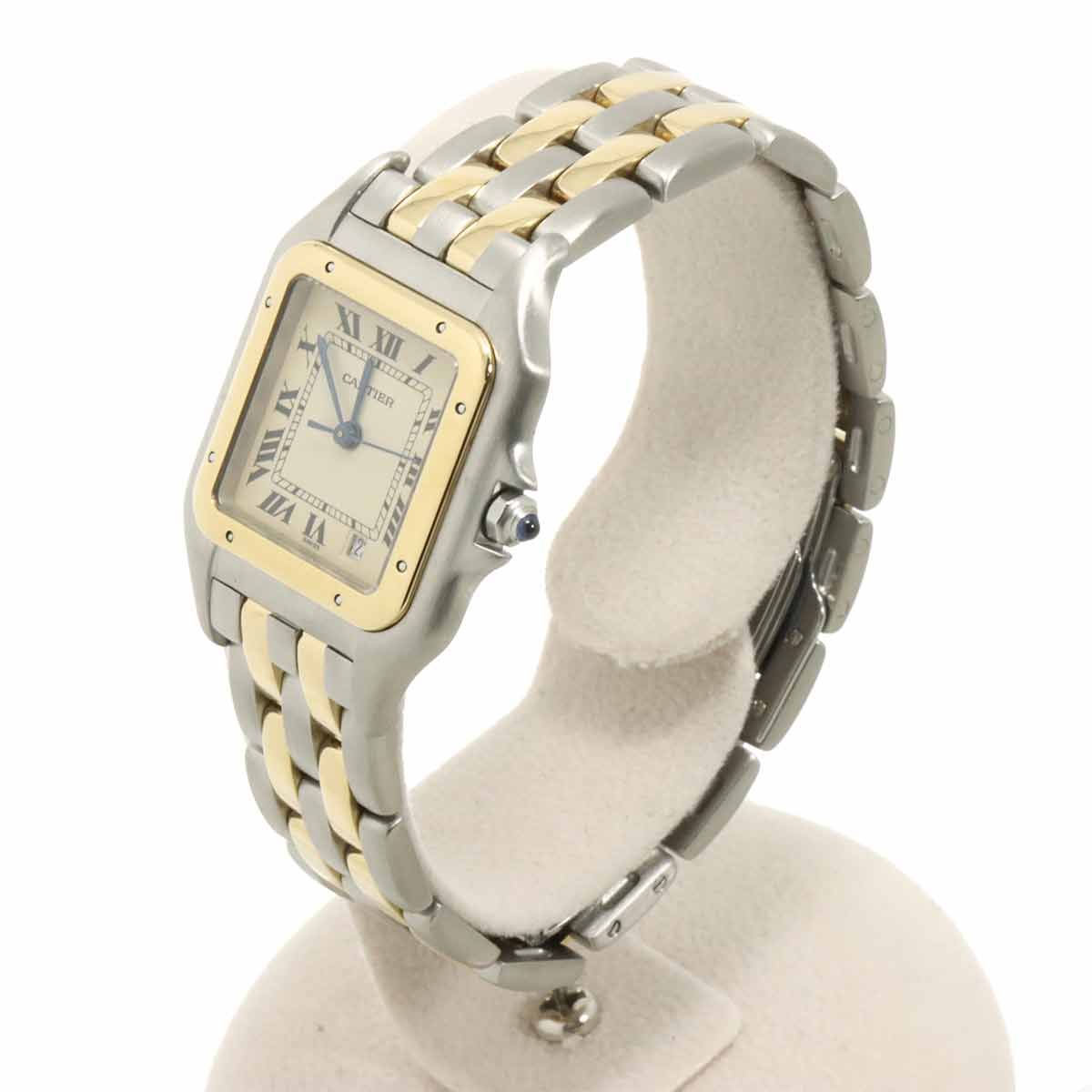 Cartier Panthere MM 2 Row Date Boys Watch Ivory YG Quartz — view 2