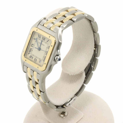 Cartier Panthere MM 2 Row Date Boys Watch Ivory YG Quartz — view 2