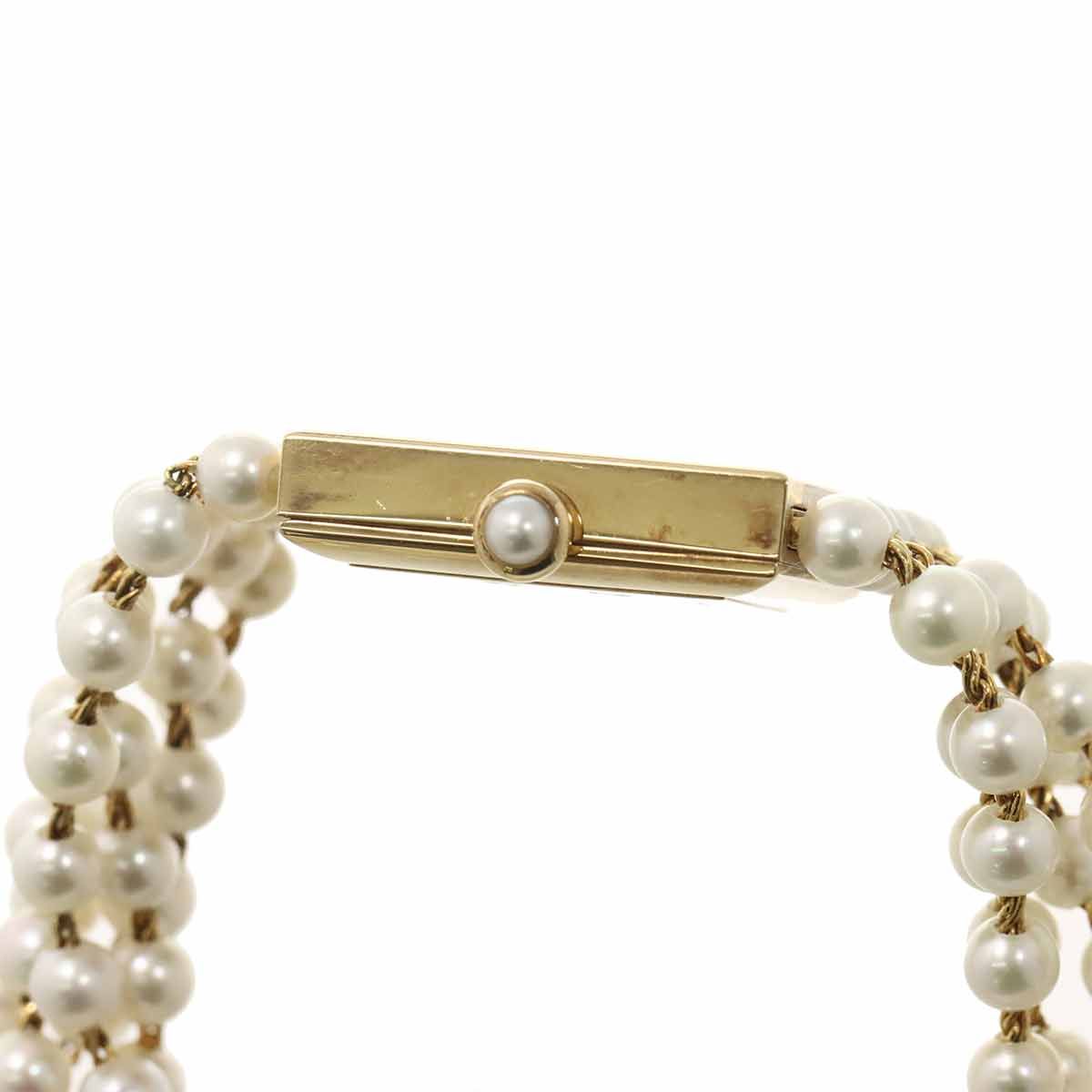 Chanel Mademoiselle Pearl Bracelet M Watch White 18K Yellow Gold Quartz — view 6