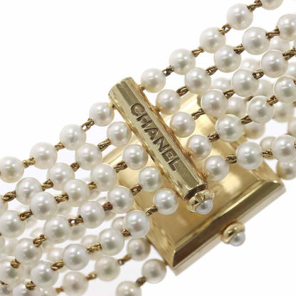 Chanel Mademoiselle Pearl Bracelet M Watch White 18K Yellow Gold Quartz — view 7
