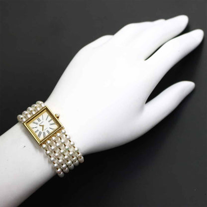 Chanel Mademoiselle Pearl Bracelet M Watch White 18K Yellow Gold Quartz — view 4