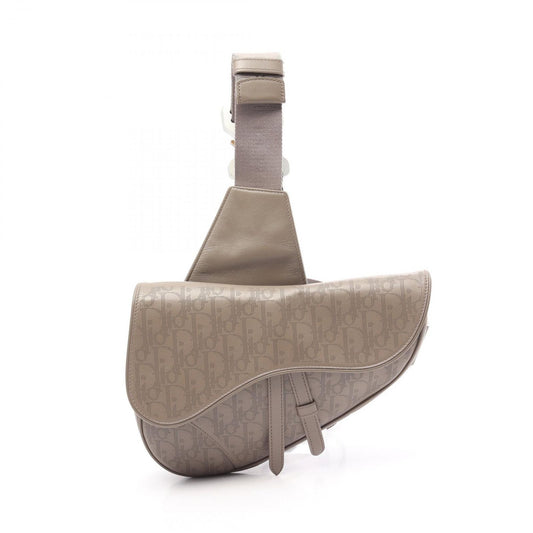 Dior Waist Bag Saddle Oblique Perforated Gray Leather